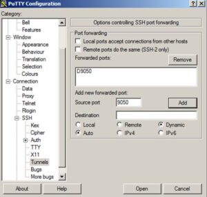 Proxy your socks off - configure Putty SSH for dynamic port forwarding options