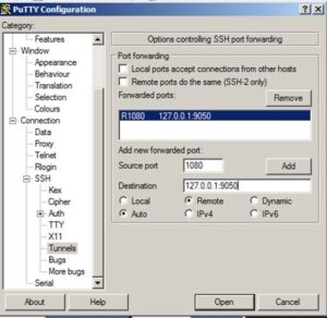 Proxy your socks off - configure Putty SSH to allow remote host internet access via a remote port forward to a local socks proxy